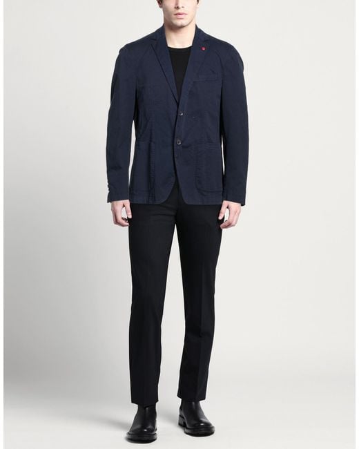 BRAND WAY OF LIFE Blue Blazer Cotton, Elastane for men