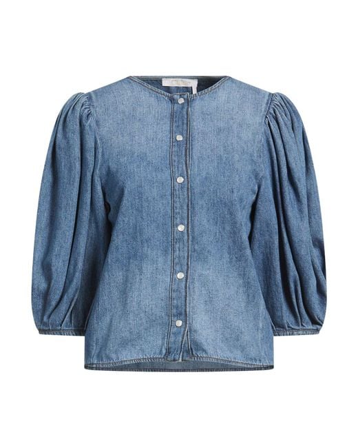 Chloé Blue Denim Shirt Cotton, Linen