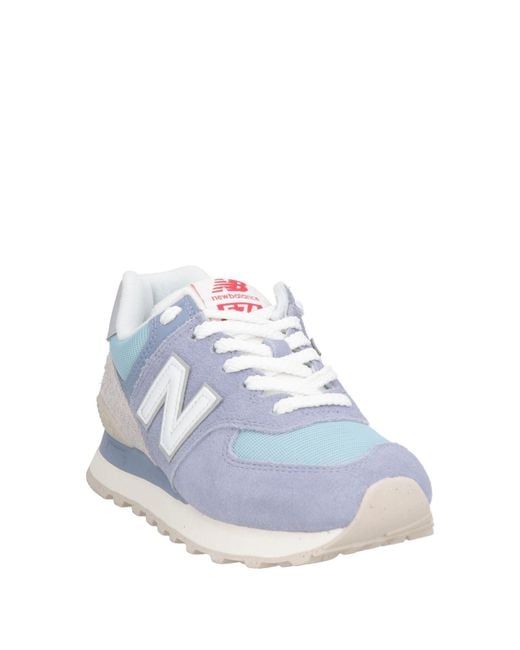 New Balance Blue 574 Lilac Sneakers Leather, Textile Fibers