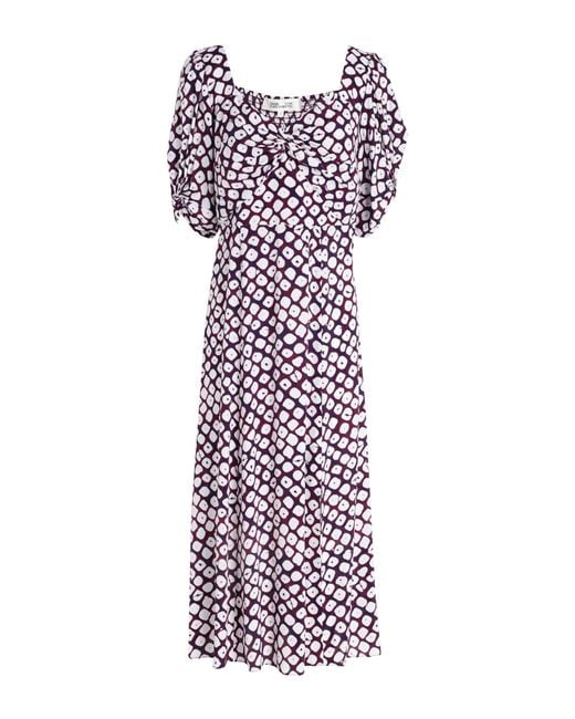 Diane von Furstenberg Purple Midi Dress