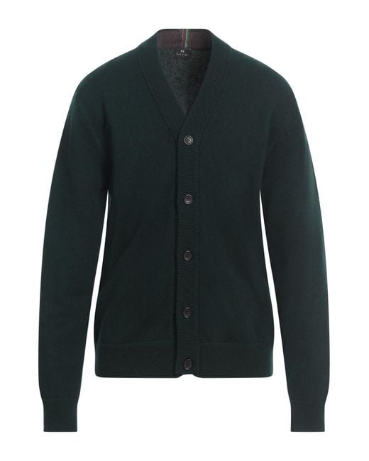 Paul Smith Black Dark Cardigan Merino Wool for men