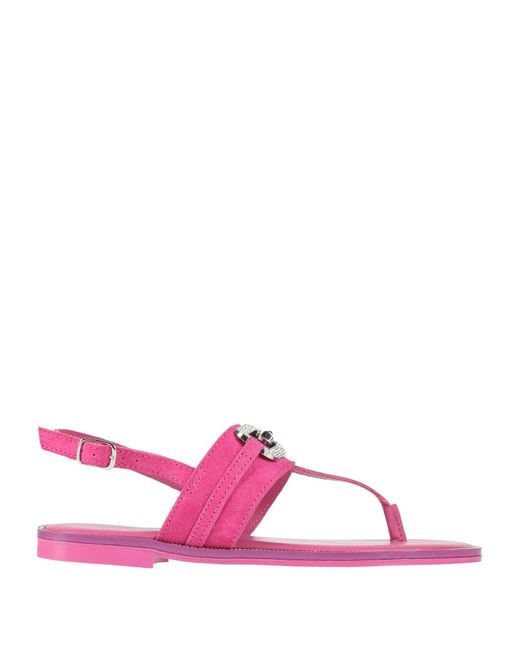 CafeNoir Pink Fuchsia Thong Sandal Leather