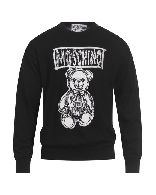 Moschino Black Couture Sweater Virgin Wool for men