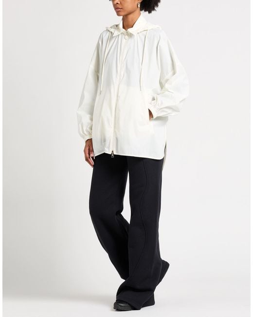 Moncler White Cream Overcoat & Trench Coat Polyamide