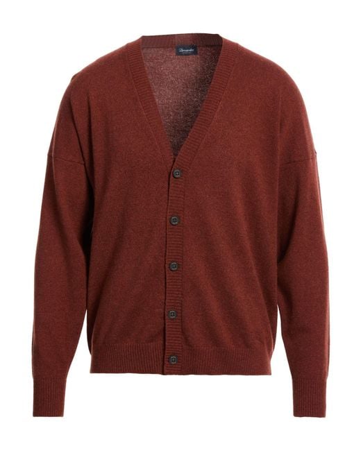 Drumohr Men's Red Cardigan Cashmere