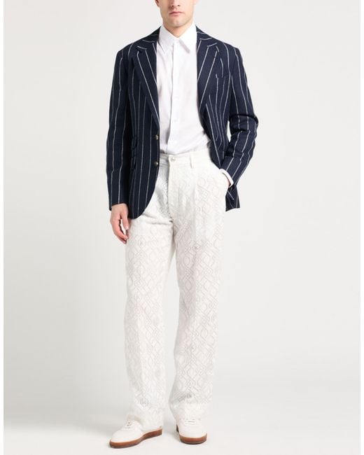 Koche White Pants Viscose, Polyamide for men