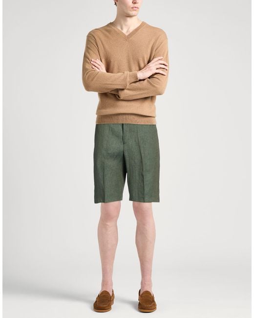 120% Lino Green Shorts & Bermuda Shorts for men