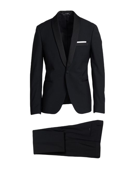 Daniele Alessandrini Black Suit Polyester, Viscose, Elastane for men