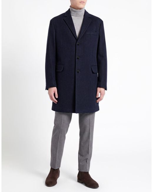Façonnable Blue Midnight Coat Recycled Wool, Polyamide for men