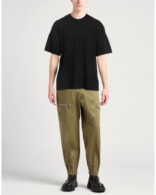 Burberry Black Embroidered Logo-Print Crewneck T-Shirt for men