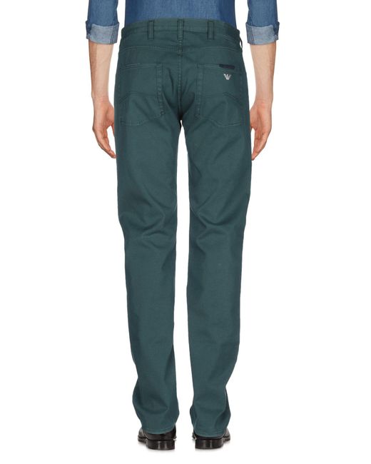 Armani Jeans Cotton Casual Trouser in Dark Green (Green) for Men Lyst