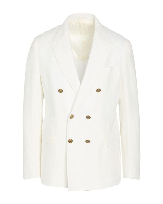 Eleventy White Blazer Linen for men