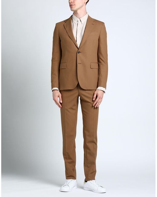 Brian Dales Brown Camel Suit Cotton for men