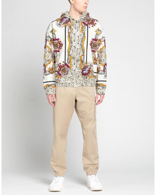 Just Cavalli White Cotton Hooded Zip-Up Sweatshirt for men