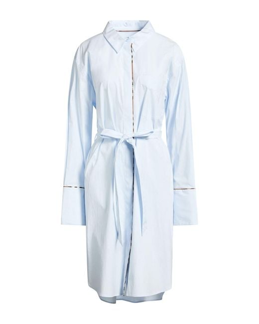 Burberry Blue Midi Dress Cotton, Elastane