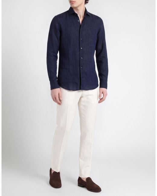 Stenstroms Blue Shirt Linen for men