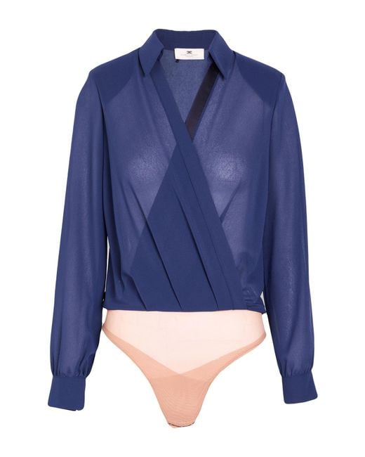 Elisabetta Franchi Blue Bodysuit Polyester