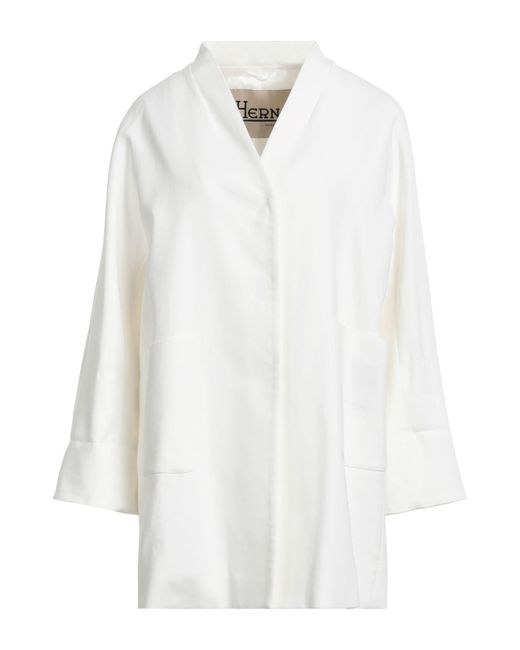 Herno White Overcoat & Trench Coat