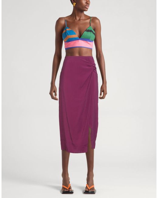 8pm Purple Midi Skirt Rayon, Polyester