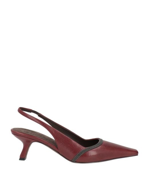 Brunello Cucinelli Brown Burgundy Pumps Leather