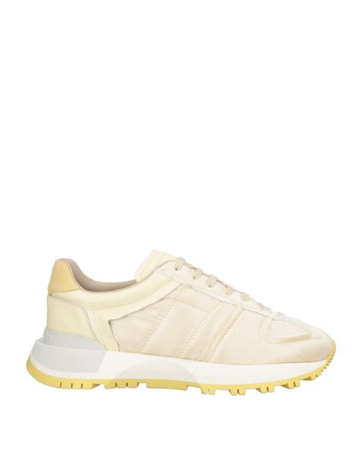 Maison Margiela Natural Ivory Sneakers Leather, Textile Fibers