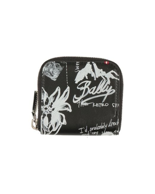 Bally Black Coin Purse Calfskin for men