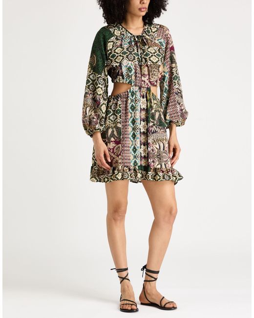 Dixie Green Mini Dress Viscose, Polyamide