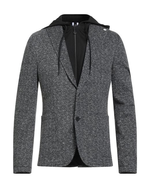 DIGEL Black Jacket Cotton, Acrylic, Wool, Polyamide, Viscose for men