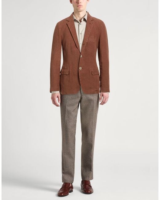 120% Lino Brown Blazer for men