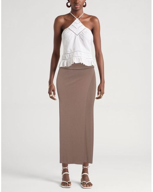 Isabel Benenato Brown Maxi Skirt
