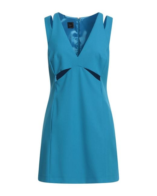 Pinko Blue Mini Dress Polyester, Viscose, Elastane