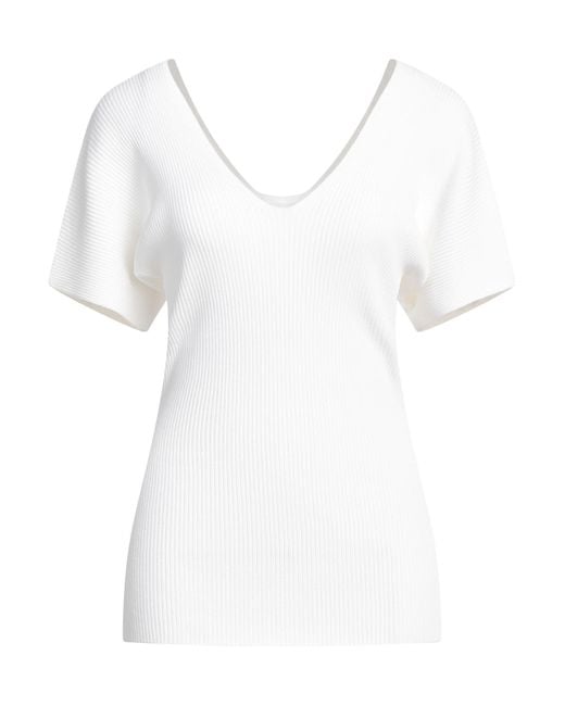 Zanone White Sweater Viscose, Polyester