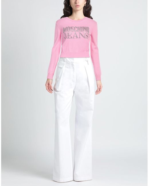 Moschino Jeans Pink Sweater Acrylic, Virgin Wool