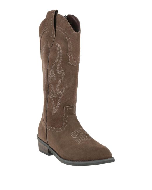 ALMA BLUE Brown Boot Leather
