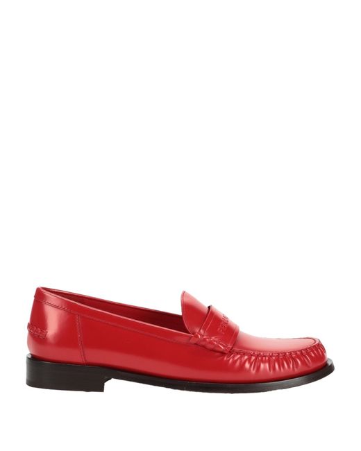 Ferragamo Red Loafers Calfskin