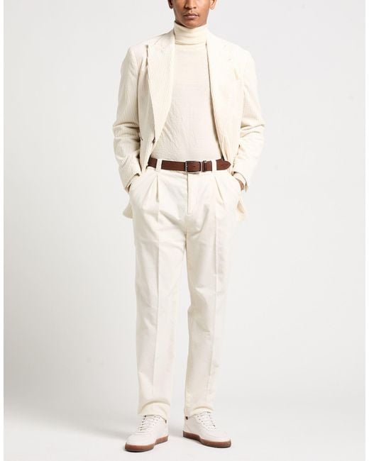 Brunello Cucinelli White Cream Pants Cotton for men