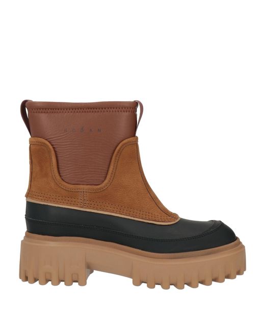Hogan Brown Ankle Boots Leather