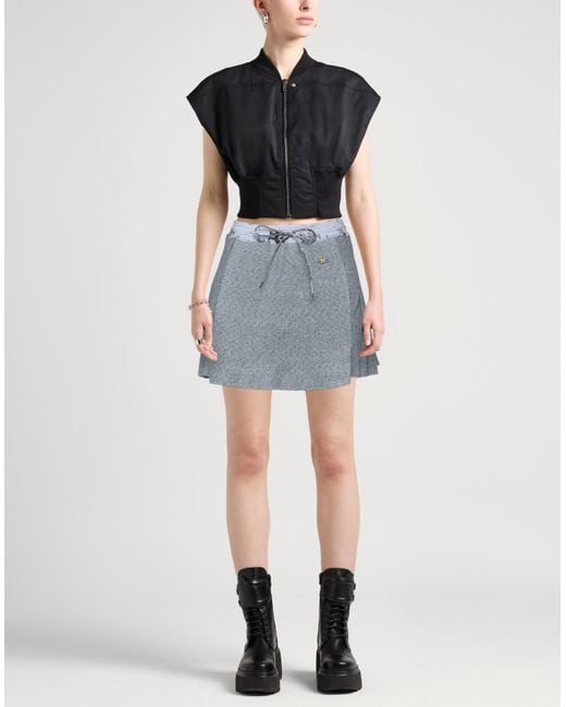 Vivienne Westwood Blue Mini Skirt Linen, Cotton