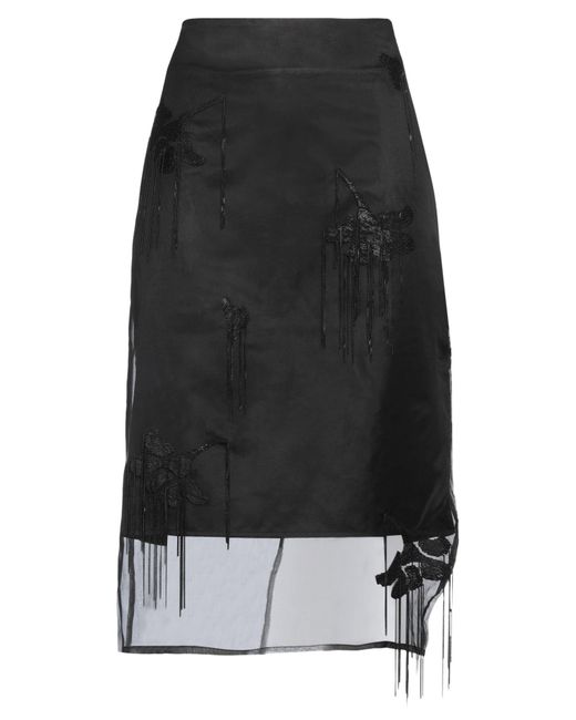 Jupe midi Rohe en coloris Black