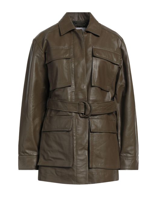 Muubaa Green Military Jacket Sheepskin