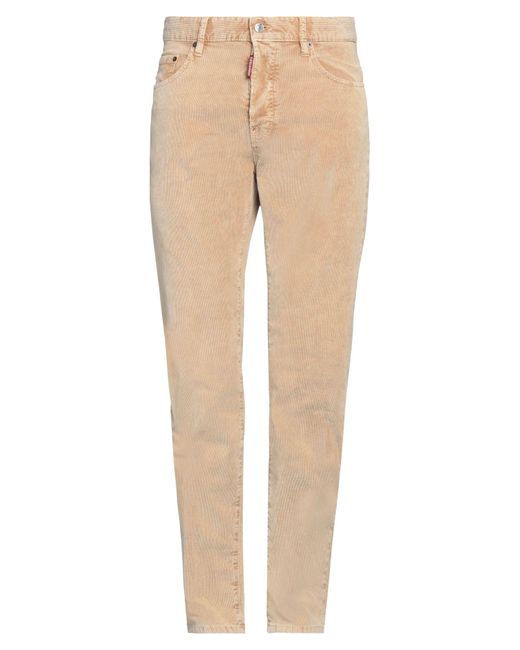 DSquared² Natural Pants Cotton, Elastane, Cow Leather for men