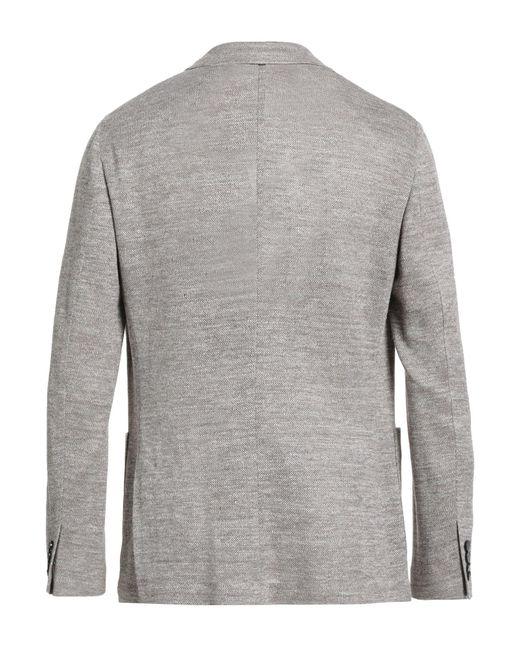 Ferragamo Gray Blazer Linen, Polyamide for men