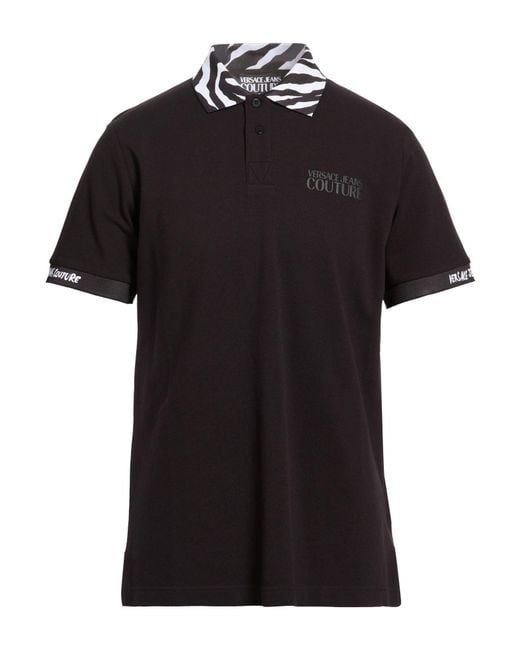 Versace Jeans Couture Black Polo Shirt Cotton for men