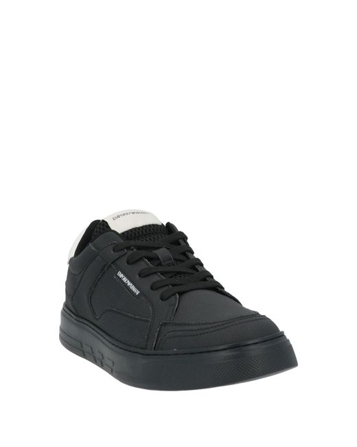 Emporio Armani Black Sneakers Soft Leather for men