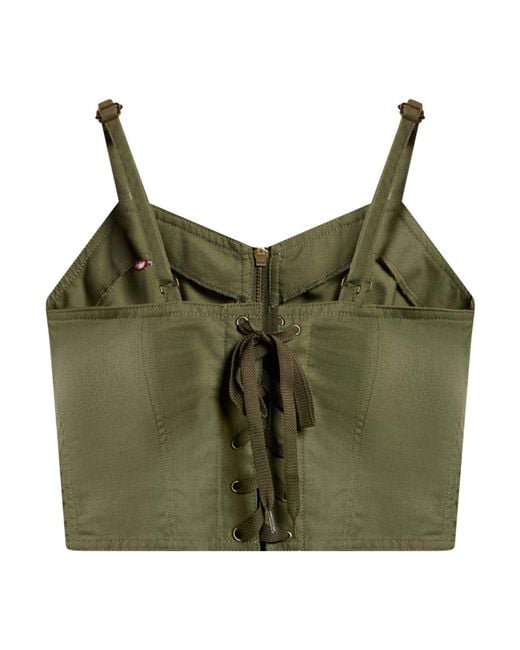 Hysteric Glamour Green Khaki Top Cotton, Nylon