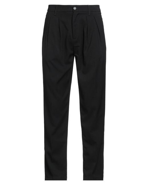 Alpha Studio Black Pants Polyester, Viscose, Elastane for men
