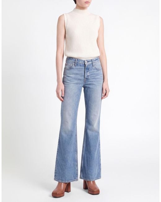 Rag & Bone Blue Pants Rayon, Polyamide, Elastane