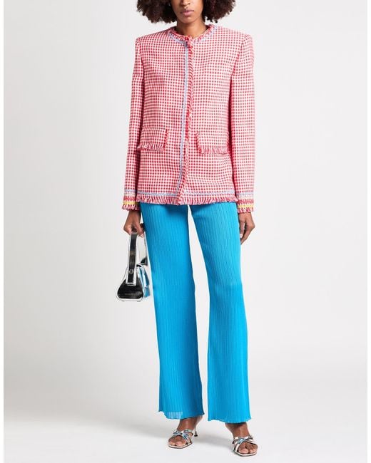 MSGM Blue Pants Polyester, Elastane