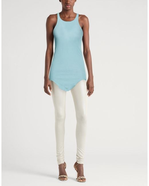 Rick Owens Blue Tank Top Cotton