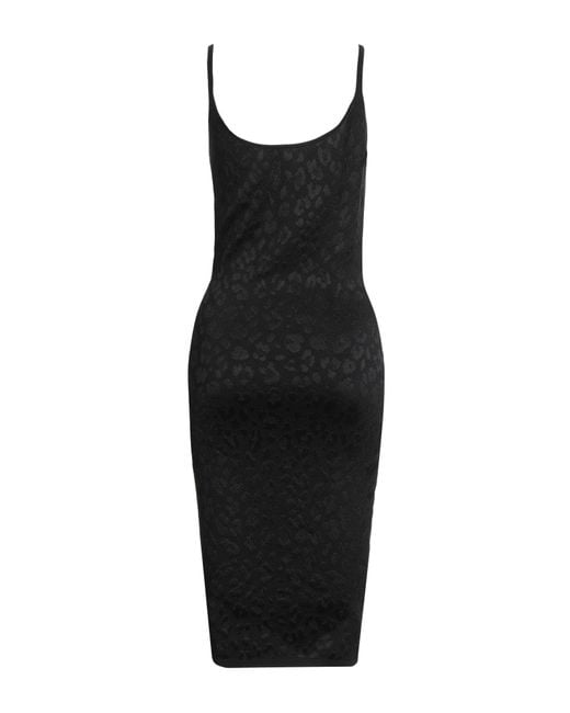 Versace Black Midi Dress Viscose, Polyamide, Polyester, Elastane